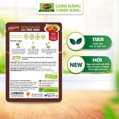 Combo 3 gói Xốt Gia vị hoàn chỉnh Barona - Cá/ thịt kho 80gr