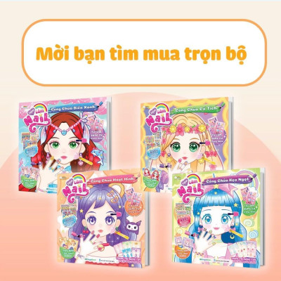 Sách - Tiệm Làm Nail - Công Chúa Hoạt Hình - 400+ Stickers Dễ Thương -  Bóc Dán Sticker Cho Bé Gái - Megabook