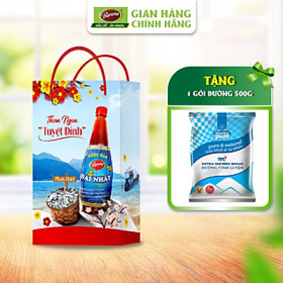 Combo 2 chai Nước Mắm Barona Đại Nhất 12 độ đạm 750ml tặng 1 gói đường Biên Hòa 500gr