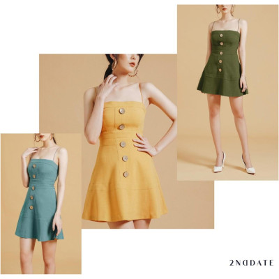 Váy liền 2 dây nữ đũi 2NDDATE DR049