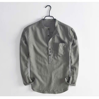  Sơ mi nam dáng đẹp basic trơn cổ điển, áo sơ mi cổ tàu công sở