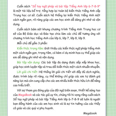 Sổ Tay Ngữ Pháp Và Bài Tập Tiếng Anh Lớp 6-7-8-9 (MEGA)
