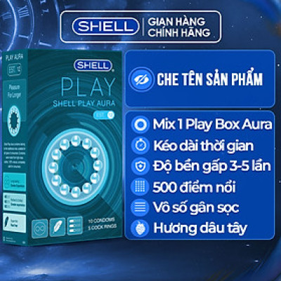 Bao cao su Shell Play Aura - Tổng hợp 6 tính năng - Hộp 10 cái + 1 Play Box Aura | SHELL CHÍNH HÃNG