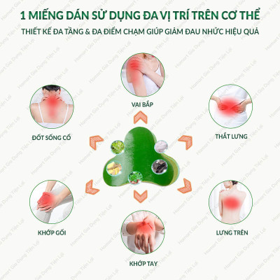 Hộp 12 Miếng Cao Dán Ngải Cứu Xương Khớp Hamart Giảm Đau Mỏi Khớp Cổ Vai Gáy Cột Sống Lưng