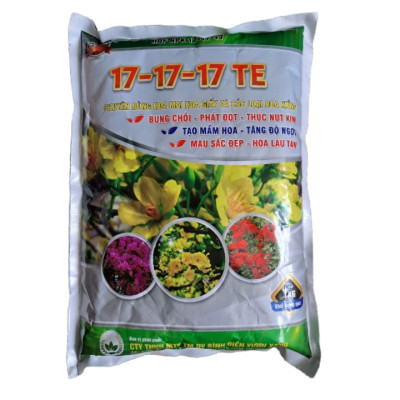 Phân bón HDF NPK 17-17-17 TE chuyên dùng cho Hoa Mai - Hoa Giấy - Hoa kiểng giúp Bung chồi - Tạo mầm hoa - Màu sắc đẹp lâu tàn