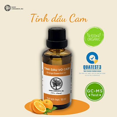 Tinh dầu Cam thiên nhiên nguyên chất Nano Cinnamon 10/30/50/100ml - thư giãn, giàu Vitamin C, chống oxy hóa, thanh lọc. Có kiểm định, chiết xuất thiên nhiên