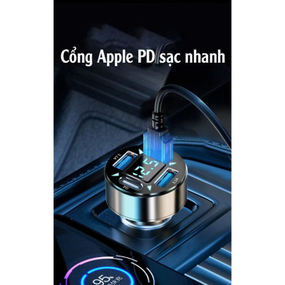 Tẩu Sạc Xe Ô Tô 4 Cổng USB TYPE C Công Nghệ Sạc Nhanh QC 3.1A | Tẩu Sạc Điện Thoại Dùng Trên Xe Ô Tô 4 Cổng USB Sạc Được Nhiều Thiết Bị Cùng Lúc, Hỗ Trợ Sạc Nhanh QC 3.0A