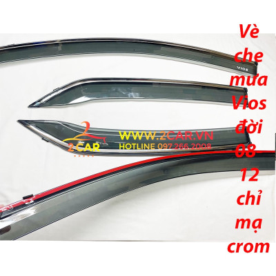 Vè che mưa xe Vios 2008 2009 2010 2011 2012 2013 chất liệu chỉ mạ crom cao cấp