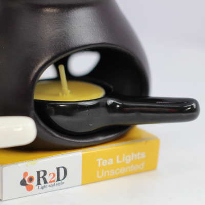 Nến tealight 10 viên không khói không mùi R2D màu vàng dùng cho đèn xông tinh dầu