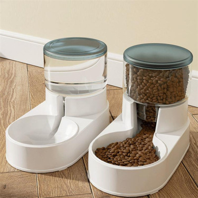 Bát Ăn Và Bình Nước Tự Động Thiết Kế Hình Trụ Cho Chó Mèo - YonaPetshop