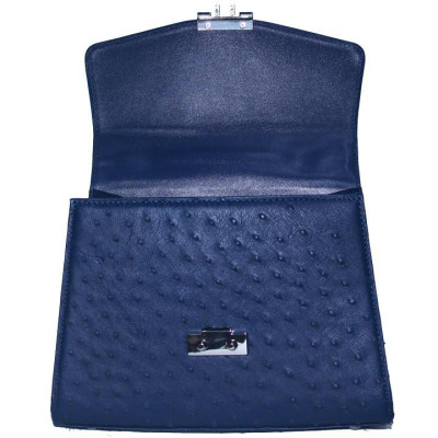 Túi hộp đeo chéo nữ Huy Hoàng da đà điểu màu xanh đậm HC6462