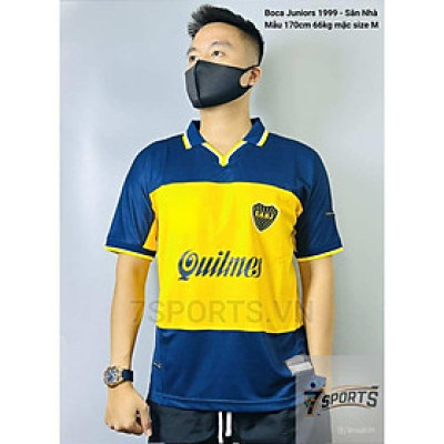 Áo Bóng Đá Retro Boca Juniors 1999/2000 - Sân Nhà bản cao cấp vải Cotton Polyester
