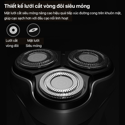 Máy cạo râu Enchen Blackstone 3 - Chống nước IPX7, pin sạc, Lưỡi dao nổi 3D - Hàng chính hãng