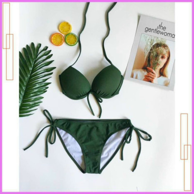 Bikini Tam Giác Có Gọng Nâng Ngực Màu Neon