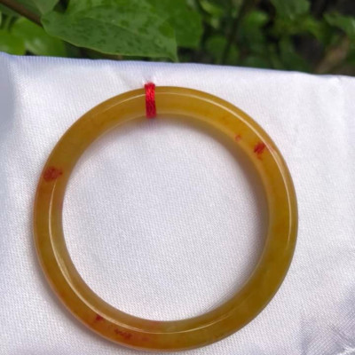 VÒNG TAY ĐÁ CẨM THẠCH VÀNG ANH TƯƠI BÓNG ĐẸP SIZE VÒNG 48MM NỮ MỆNH KIM THỔ, THUỶ