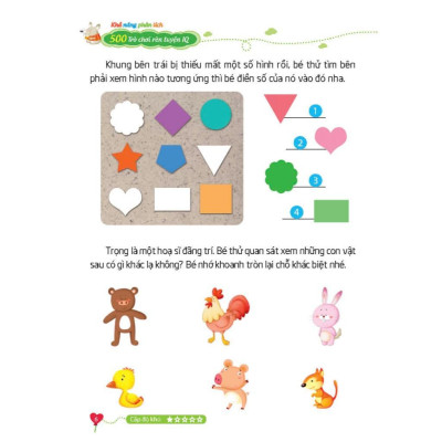 Sách - 500 Trò Chơi Rèn Luyện IQ  Cho Trẻ 4 - 10 Tuổi - Khả Năng Phân Tích - Minh Thắng