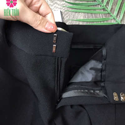 Quần âu nữ Hiền Trần BOUTIQUE lưng cạp cao đồ âu công sở đi học đẹp form dáng chuẩn màu đen vải co giãn