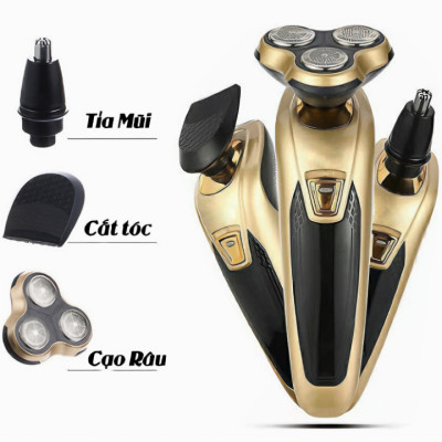 Máy cạo râu FS3188 cao cấp bằng điện đa năng 3 đầu chế độ sử dụng cạo lông, râu, tỉa mũi (Tặng kèm quà tri ân) - Hàng chính hãng
