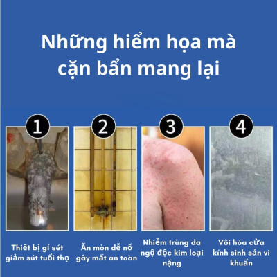 Chai xịt tẩy cặn canxi, tẩy kính, vòi sen, bồn sứ, chậu tắm, gạch men, gương soi - Hàng chính hãng