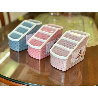 Khay nhựa tiện ích 4 ngăn, để bàn, đựng đồ, khay nhựa 4 ngăn, đựng bút, đồ dùng đa năng