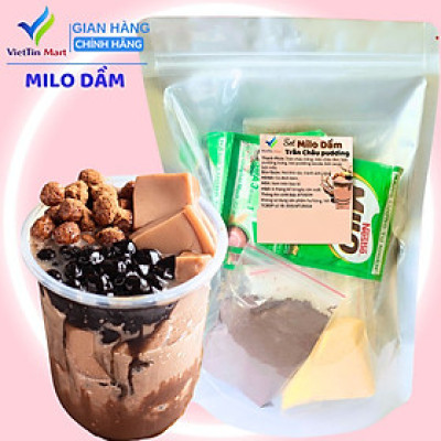 Set Milo Dầm Trân Châu Đường Đen Viettin Mart 400G