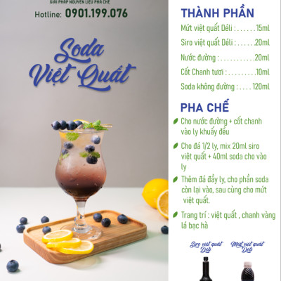 Mứt việt quất pha chế Déli - 1L