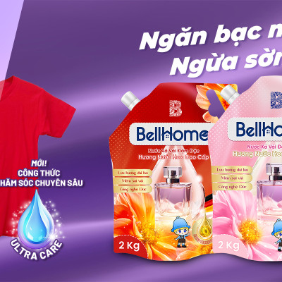 Túi Nước Xả Vải Bell Home Hồng Hương Nước Hoa Sang Trọng 2KG