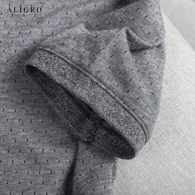 Áo polo nam cộc tay trơn màu xám vừa aligro ALGPLO44