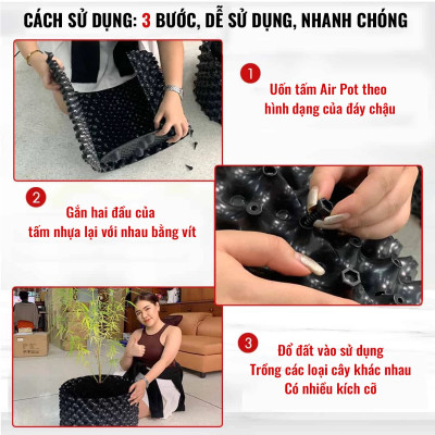 Chậu Cây Air Pot Làm Từ Nhựa HDPE Và Không Dễ Bị Vỡ, Dễ Sử Dụng, Tái Sử Dụng Đơn Giản, Thân Thiện Với Môi Trường SGE