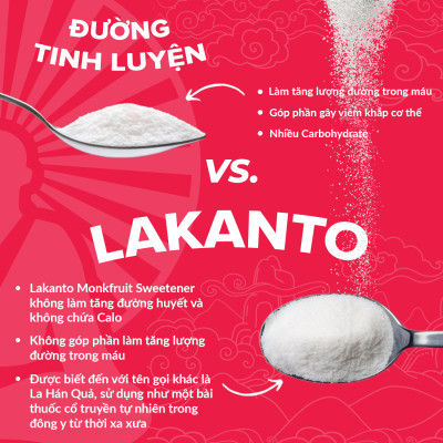 Đường ăn kiêng La Hán Quả Saraya Lakanto MonkFruit Vàng, 0 Calo, 0 tăng đường huyết, 0 biến đổi gen - 235g