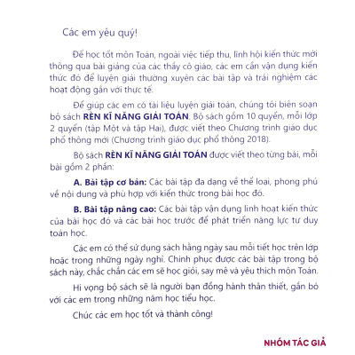 Rèn Kĩ Năng Giải Toán Lớp 1 - Tập 2 (Theo Chương Trình Giáo Dục Phổ Thông Mới)