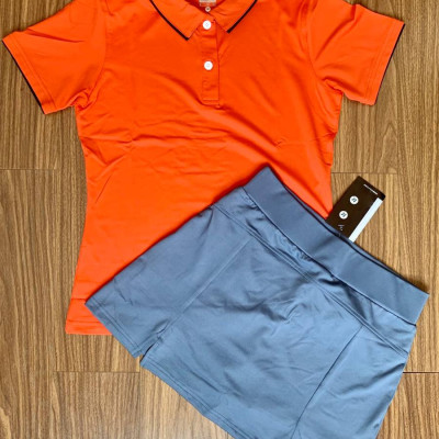 Bộ Đồ Thể Thao Nữ Gồm Áo Cổ Trụ Và Quần Váy - Bộ Đồ Tennis, Cầu lông