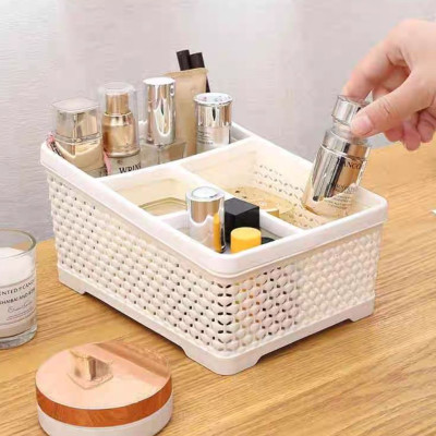 Khay Tiện Ích Đa Năng Để Bàn 4 Ngăn Đựng Mỹ Phẩm Điều Khiển Đồ Dùng Cá Nhân Văn Phòng Kiểu Dáng Hàn Quốc