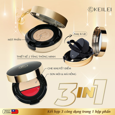 [ COMBO 1 Cushion + 2 Lõi cushion] Phấn nước đa năng 3trong1 KEILEI - 3 in 1 radiance cushion KEILEI