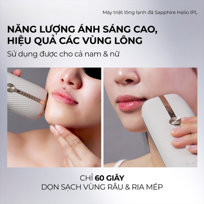 Máy Triệt Lông Lạnh Sapphire Halio InfinityGlow Advanced IPL Sapphire Cooling Hair Removal Device