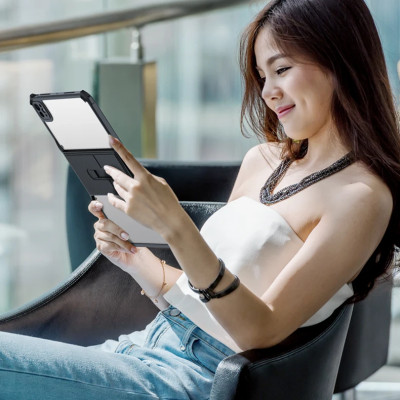 Ốp lưng dành cho iPad Mini 4 Mini 5 hiệu XUNDD có chân dựng, lưng trong viền màu chống ố, chống sốc, bảo vệ camera cao cấp - Hàng chính hãng