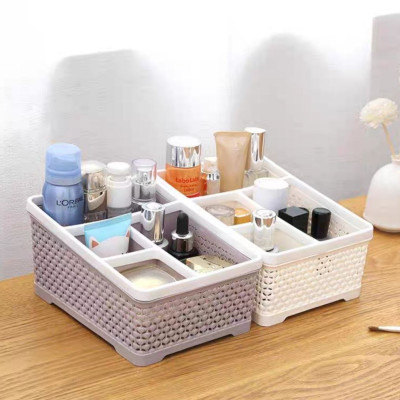 Khay Tiện Ích Đa Năng Để Bàn 4 Ngăn Đựng Mỹ Phẩm Điều Khiển Đồ Dùng Cá Nhân Văn Phòng Kiểu Dáng Hàn Quốc