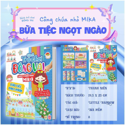 Sách - Trò Chơi Đóng Vai Công Chúa Nhỏ Mika - Bữa Tiệc Ngọt Ngào - Bóc Dán 80+ Sticker Đa Dạng Cho Bé Gái - Megabook