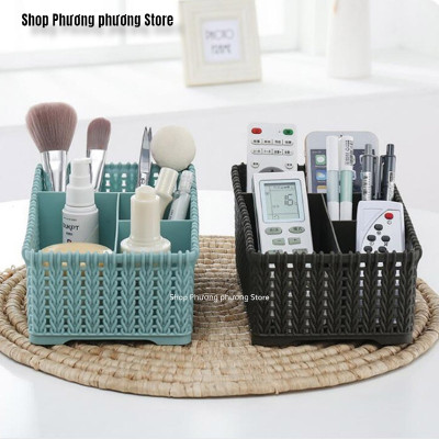 ( hÀNG cAO cẤP ) Khay đựng mỹ phẩm nhiều ngăn kiểu dáng mây đan HÀN QUỐC ( Tặng vỉ dán tường )