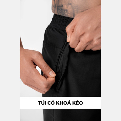 Quần short thể thao nam Vicci QS.01 chất liệu mềm nhẹ, co giãn, thoáng khí, túi có kéo khóa an toàn tiện lợi, kiểu dáng thể thao năng động