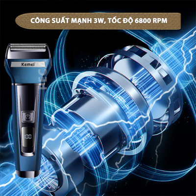 Máy cạo râu đa năng 3IN1 Kemei KM-6541 có thể cạo râu, cắt tóc, tỉa lông mũi - Chính hãng