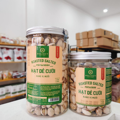Hạt dẻ cười rang muối, Không Tẩy Trắng, Bùi giòn, Thơm ngon - nhập khẩu Mỹ chính ngạch Thương Hiệu Holinut/  500gram