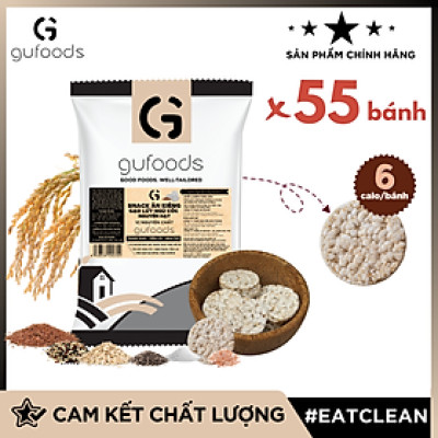 Snack gạo lứt ngũ cốc nguyên hạt GUfoods - Không đường, Không chiên dầu, Không gluten, Thanh đạm, Lành mạnh, Phù hợp Eat clean, Ăn vặt healthy, Tiện lợi, Thuần chay