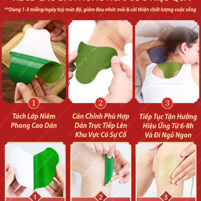 Hộp 12 Miếng Cao Dán Ngải Cứu Xương Khớp Hamart Giảm Đau Mỏi Khớp Cổ Vai Gáy Cột Sống Lưng
