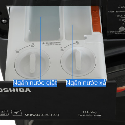 Máy giặt Toshiba Inverter 10.5 kg TW-T25BZU115MWV(MG) - HÀNG CHÍNH HÃNG CHỈ GIAO HCM