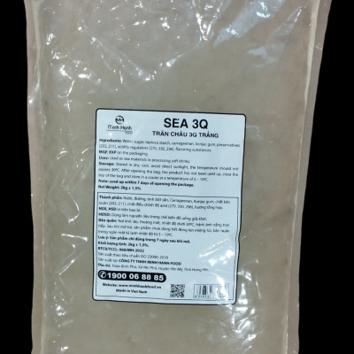 Trân Châu 3Q Sea Jelly Trắng 2 kg / Thạch 3Q Ngọc Trai Sea Jelly (ngon, dai giòn sần sật - dùng trực tiếp mà không cần nấu hay chế biến khác)
