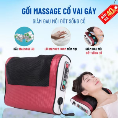 BỘ GỐI ĐỆM MASSAGE CỔ VAY GÁY 20 BI CẤU TẠO THÔNG MINH 