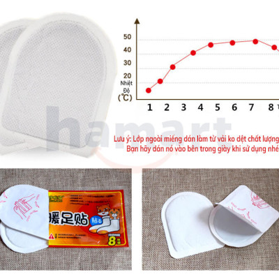 Gói 2 Miếng Dán Giữ Nhiệt Bàn Chân Dán Nóng Ủ Ấm Chân Ấm Áp Cả Ngày