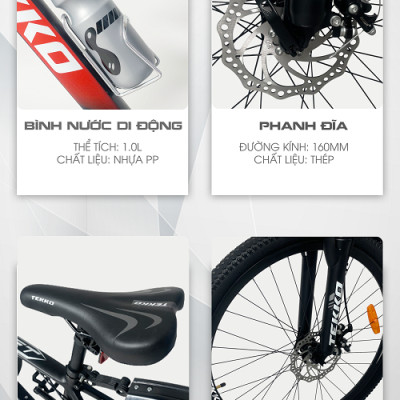 Xe đạp Tekko thể thao Rocket R200 Khung nhôm, cỡ 26 inch - Phù hợp với người cao từ 1m45 trở lên