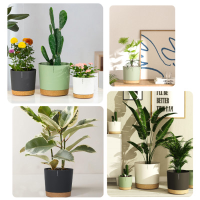 Chậu trồng cây tự tưới thông minh MONROVIA cho hoa, cây cảnh trong nhà và ngoài trời hình trụ tròn